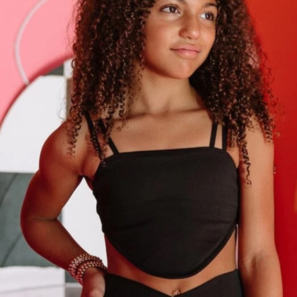 Kids Black Dance Costume Crop Top